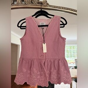 Damson Madder Lana Embroidered Peplum Top